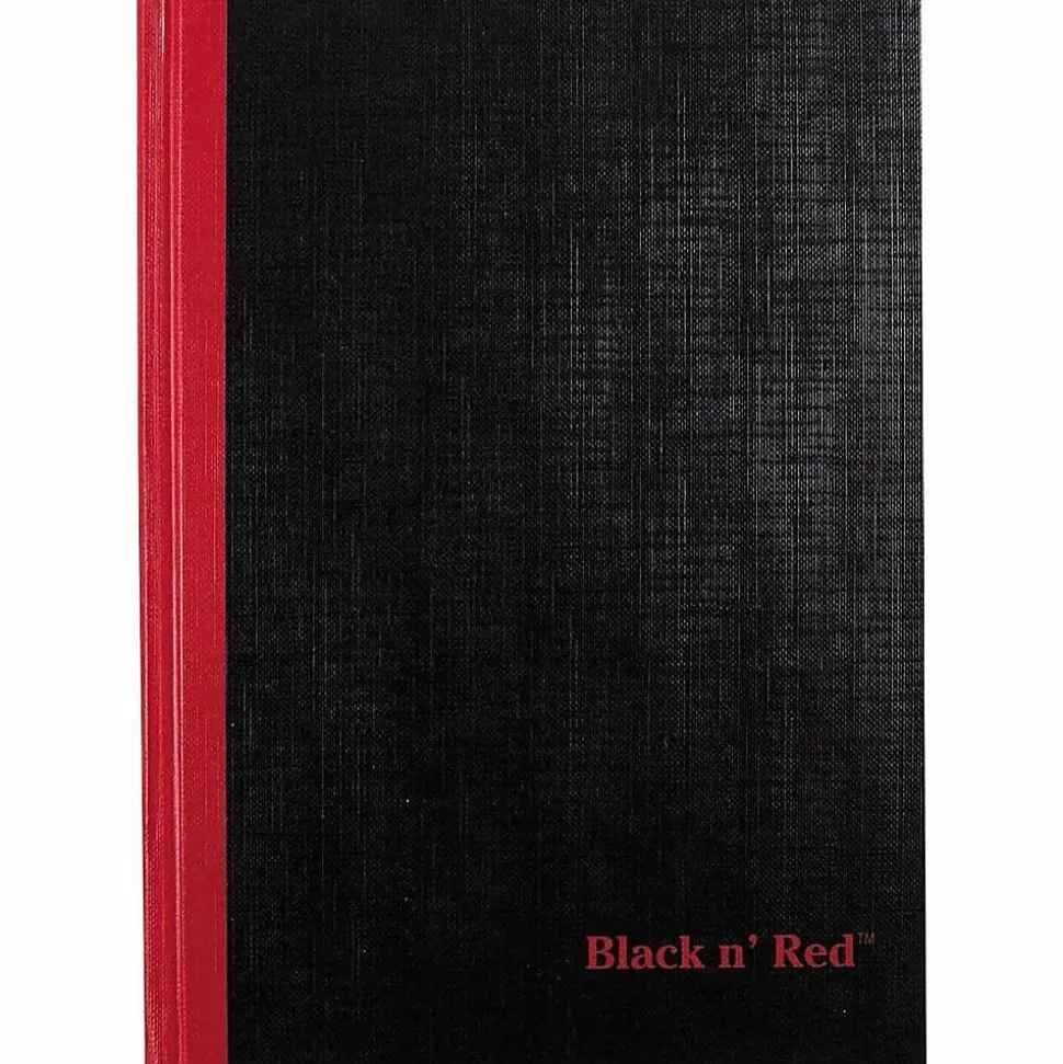 Black n' Red™ Notebook/Journal, 8 1/4" x 5 7/8", 192 Pages (96 Sheets), Black/Red (E66857)