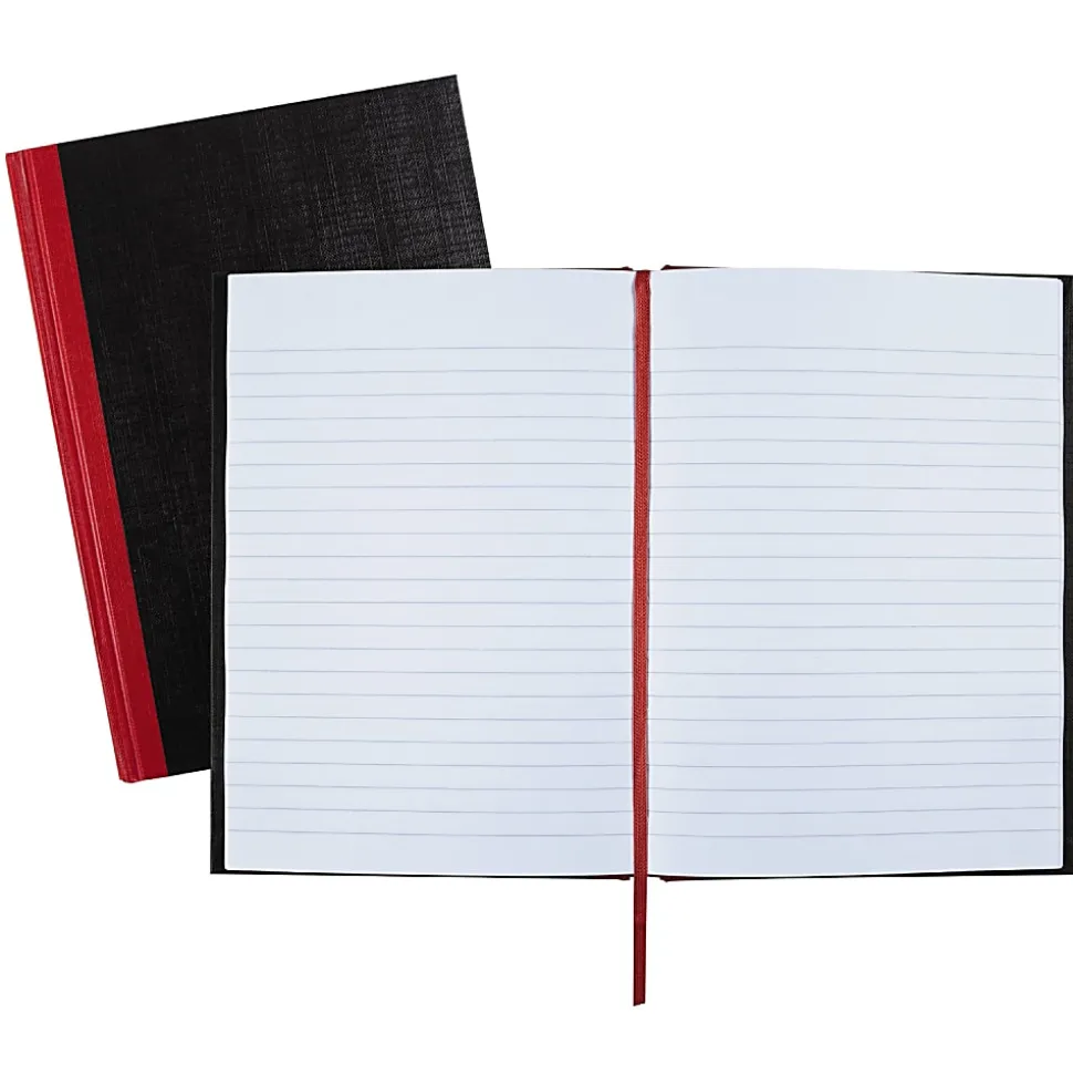 Black n' Red™ Notebook/Journal, 8 1/4" x 5 7/8", 192 Pages (96 Sheets), Black/Red (E66857)
