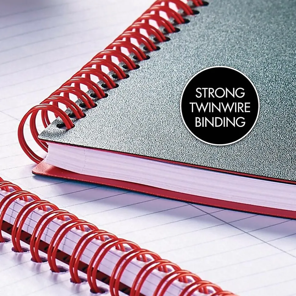 Black n' Red™ Poly Notebook/Journal, 8 1/4" x 5 7/8", Black/Red, 70 Pages (35 Sheets), (C67009)