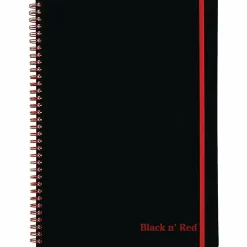 Black n' Redâ„¢ Twinwire Soft Cover Business Notebook, 11 3/4" x 8 1/4", Ruled, 70 Pages (35 Sheets), Black/Red (E67008)