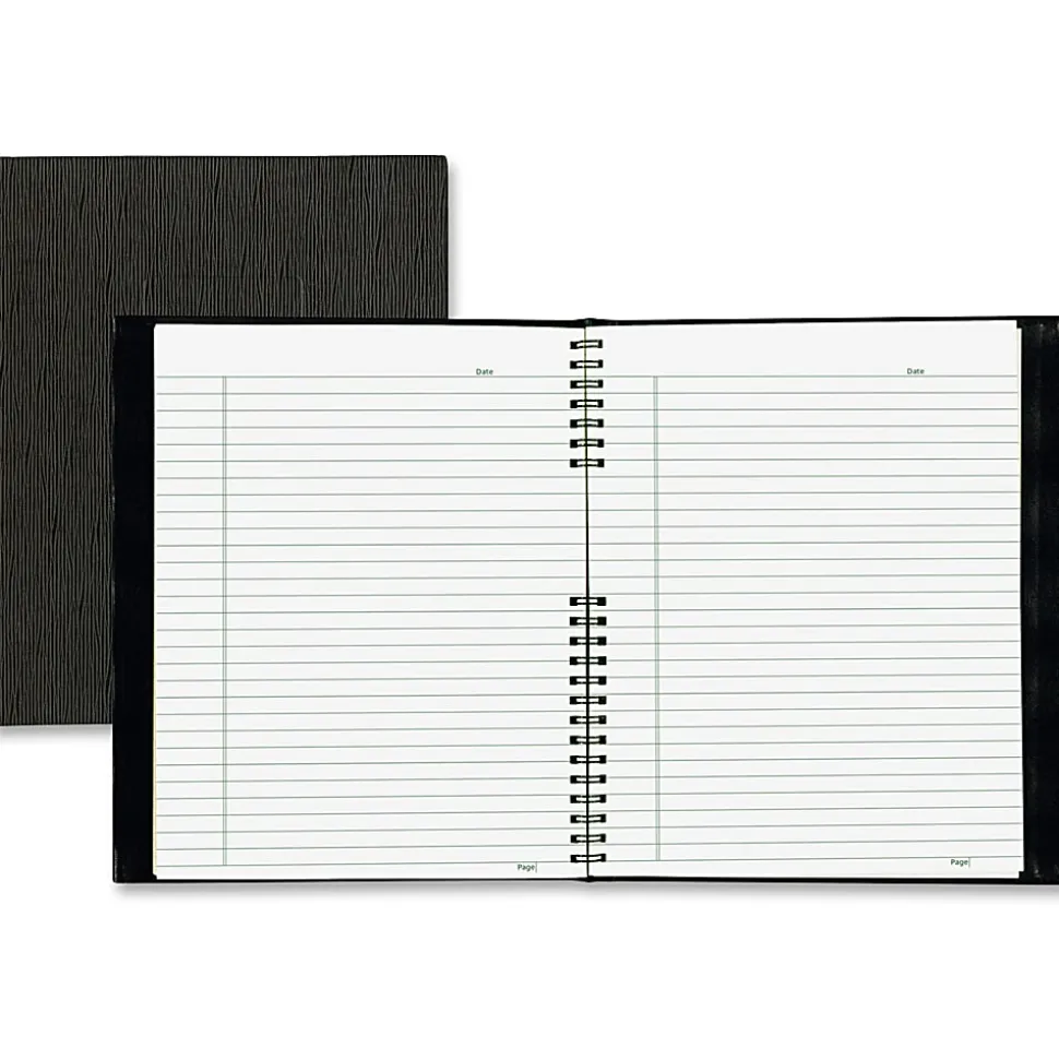 Blueline® NotePro Hard Romanel Cover Notebook, Letter Size (8 1/2" x 11"), 100% Recycled, 100 Sheets, Black