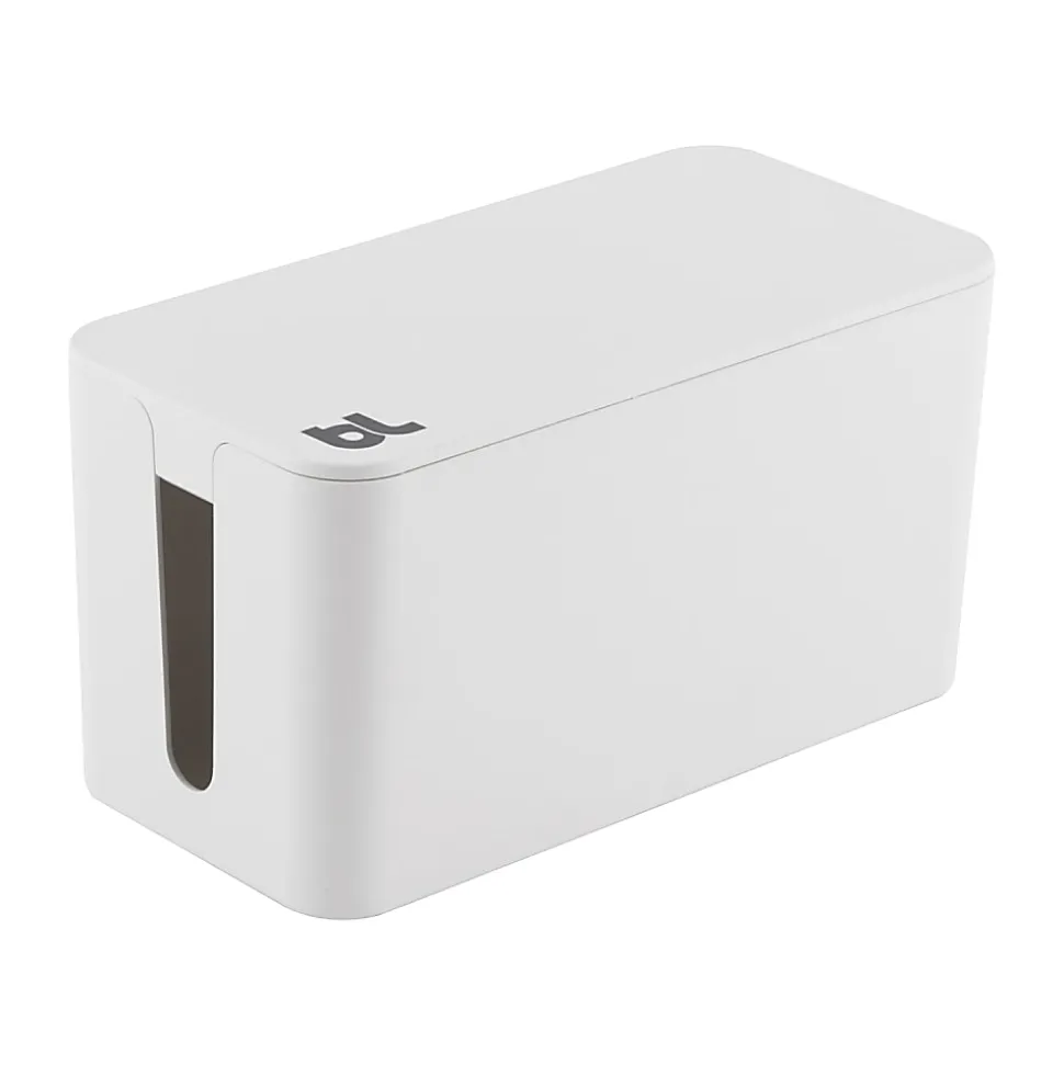 Bluelounge® 9.25" L x 4.5" W x 4.875" H CableBox Mini Cable Organizer, White, BLUCBM-WH-US