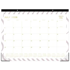 2026–2027 Blue Sky, Ashley G, Squiggle Stripe, Monthly Desk Pad Planning Calendar, 22 x 17, Academic Year, 158372
