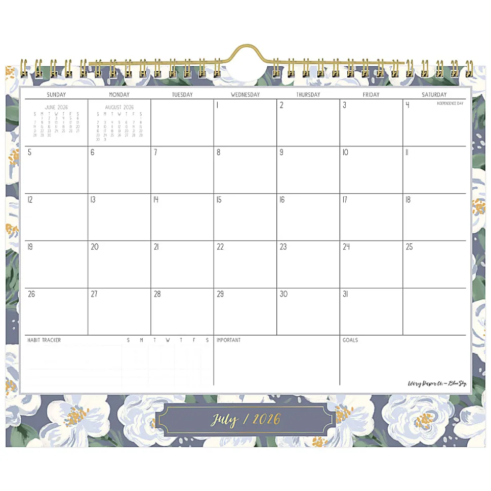 2026–2027 Blue Sky IPC Celine Navy Monthly Safety Wirebound Wall Calendar, 11 x 8.75, Celine Navy Academic Year