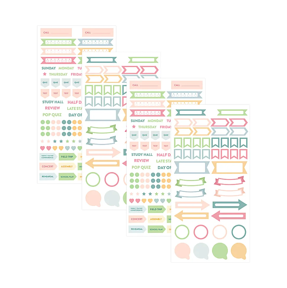 Blue Sky Mini Teacher Sticker Book, Assorted Stickers, 4-1/2" x 9"