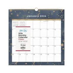 2026 Blue Sky Monthly Wall Calendar, 12” x 12”, Starlitza, January To December, 155927