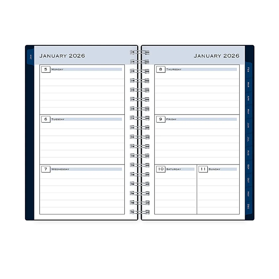 2026 Blue Sky Weekly/Monthly Pocket Planner, 3-5/8” x 6", Passages/Solid Navy, January To December, 154178
