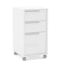 Boahaus 4305 15-3/4"W x 17-3/4"D Lateral 3-Drawer Mobile File Cabinet, White