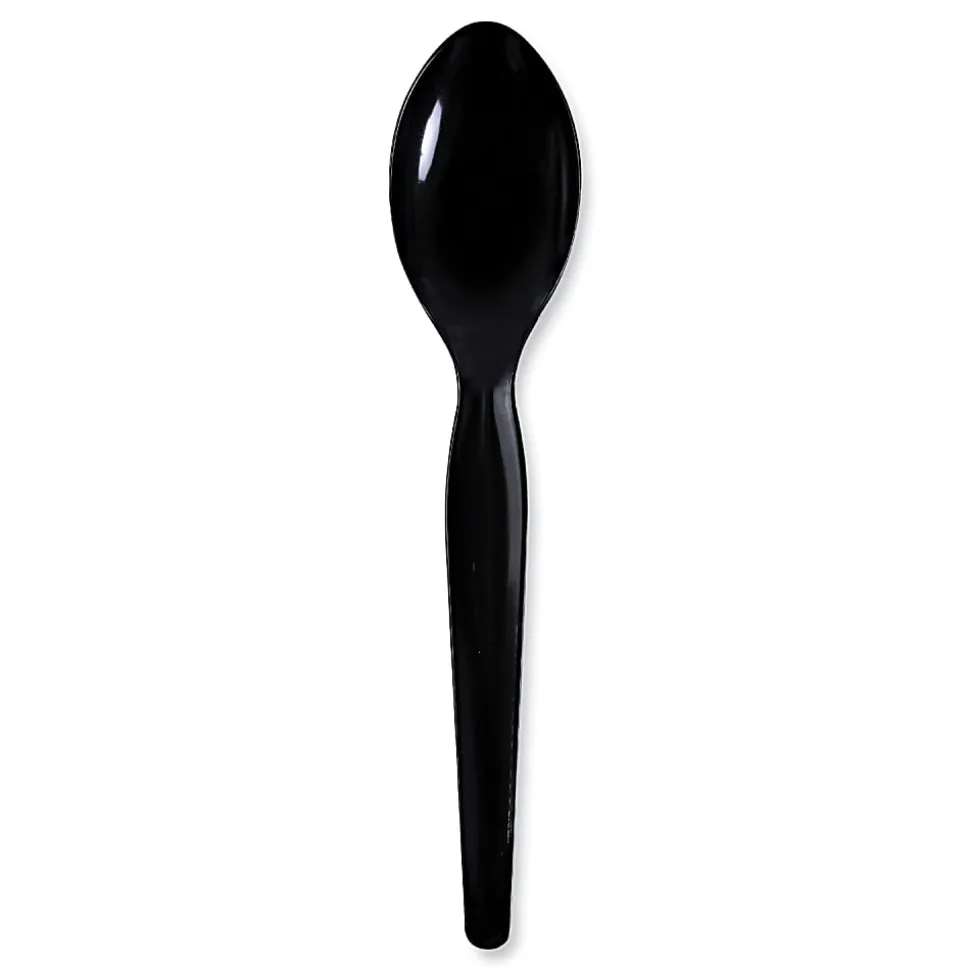 Boardwalk Heavyweight Wrapped Polystyrene Teaspoons, Black, Pack Of 1000 Spoons