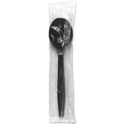 Boardwalk® Heavyweight Wrapped Polypropylene Soup Spoons, Black, Pack Of 1,000 Spoons