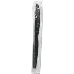Boardwalk® Heavyweight Wrapped Polystyrene Knives, Black, Pack Of 1000 Knives