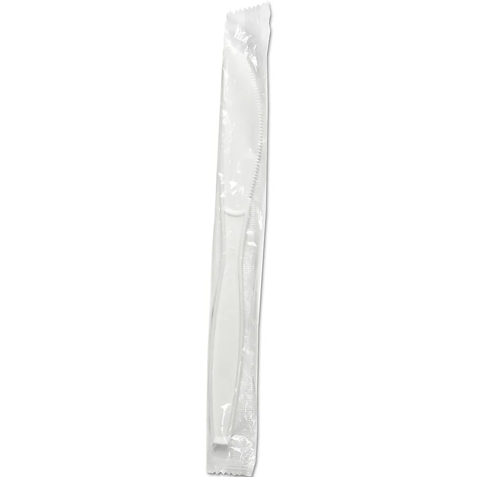 Boardwalk Heavyweight Wrapped Polypropylene Knives, White, Pack Of 1,000 Knives