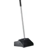 Boardwalk® Lobby Dust Pan, Plastic/Aluminum, 11 3/4" Wide, 34" Handle, Black/Silver