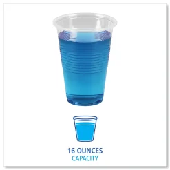 Boardwalk® Plastic Cold Cups, 16 Oz, Clear, Pack Of 50 Cups