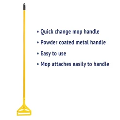 Boardwalk® Quick-Change Side-Latch Mop-Head Handle, Yellow