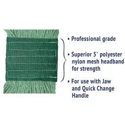 Boardwalk® Super Loop Wet Mop Head, Medium, Green