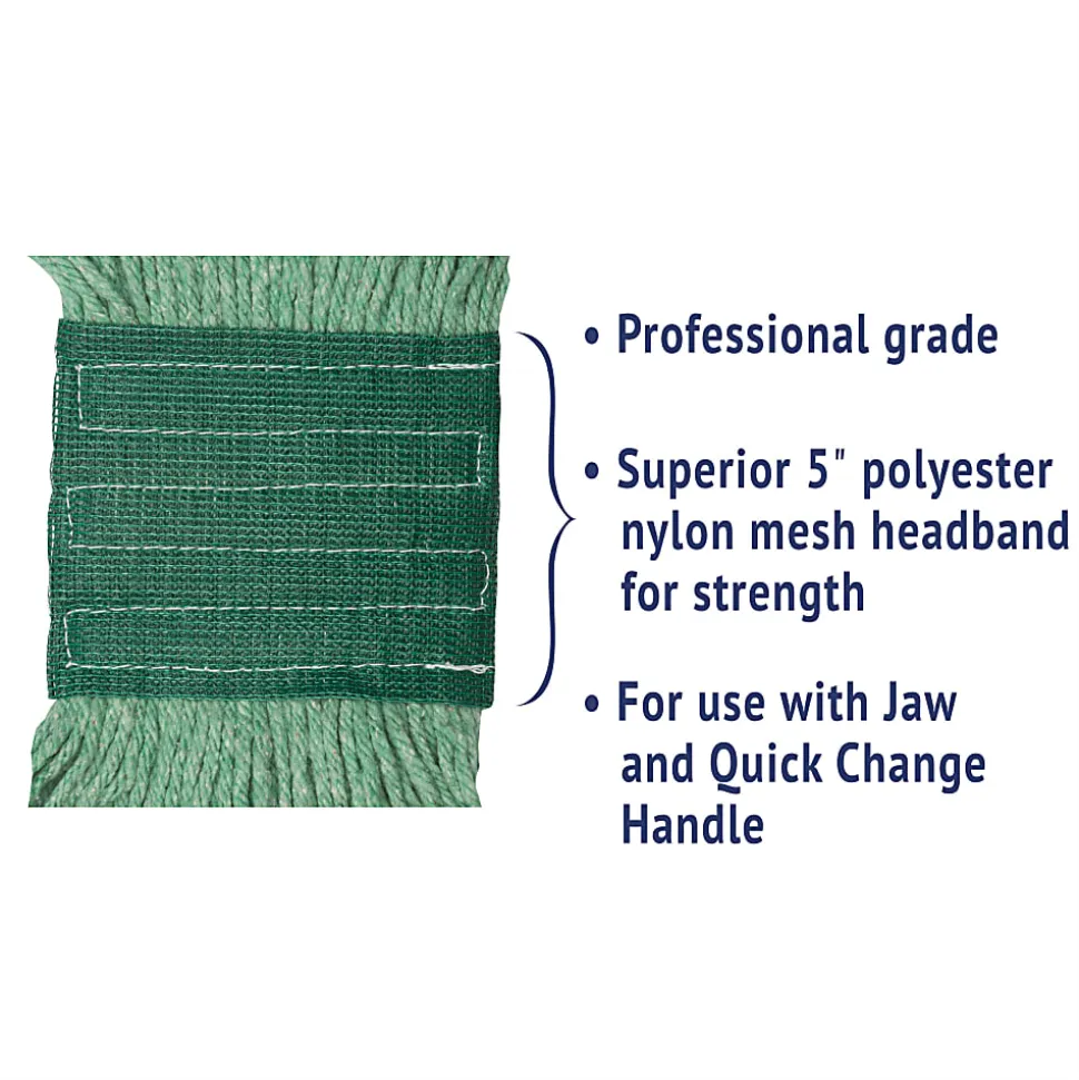 Boardwalk® Super Loop Wet Mop Head, Medium, Green