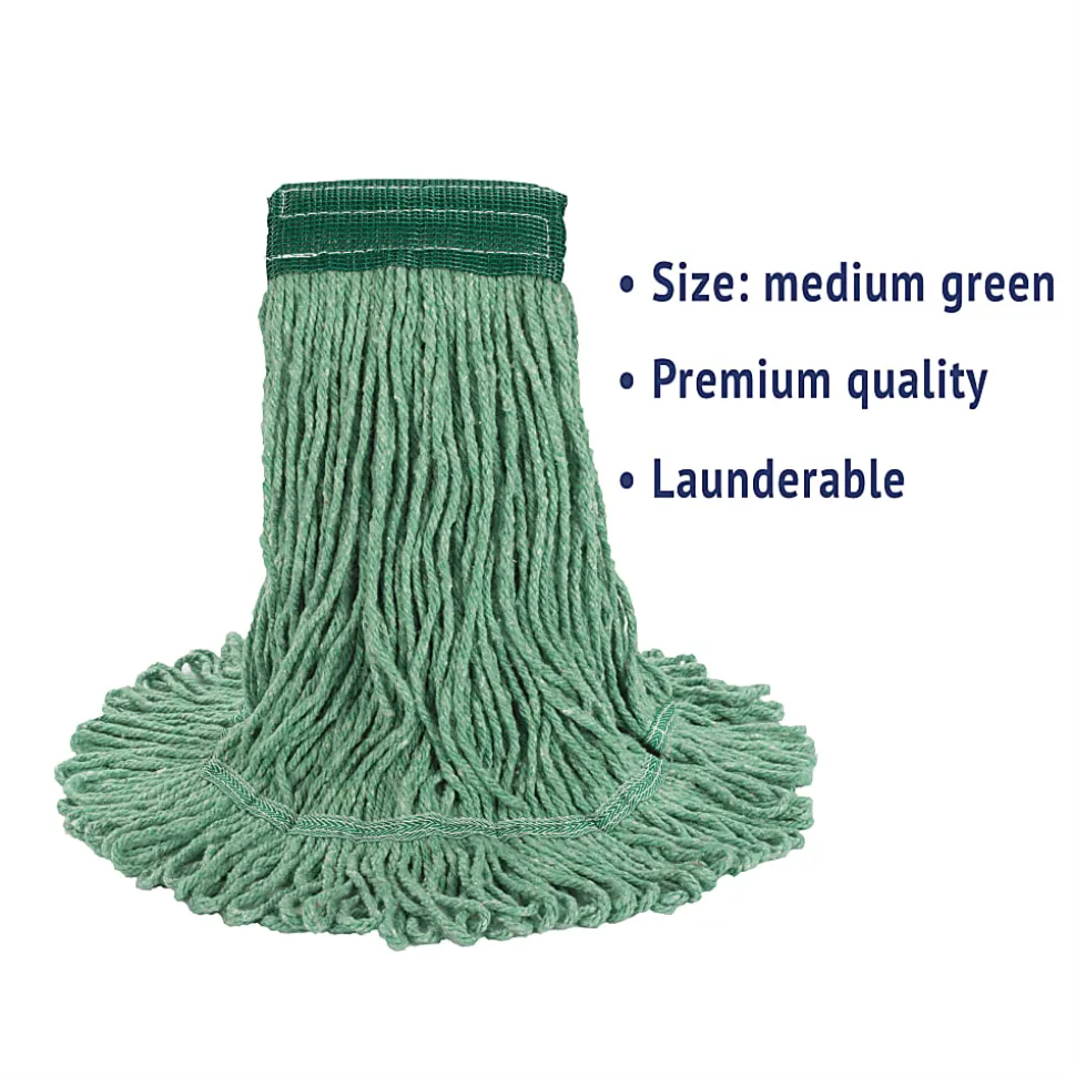 Boardwalk® Super Loop Wet Mop Head, Medium, Green