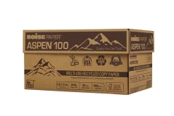 Boise® ASPEN® 100 Multi-Use Printer & Copy Paper, 10 Reams, White, Letter Size, 5000 Sheets Per Case, 20 Lb, 92 Brightness - 054922-CTN