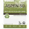 Boise® ASPEN® 50 Multi-Use Printer & Copy Paper, 1 Ream, White, Letter Size, 500 Sheets Per Ream - 55011