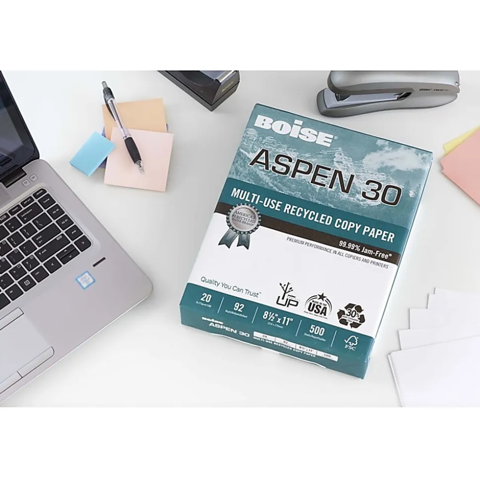 Boise® ASPEN® 30 Multi-Use Printer & Copy Paper, 10 Reams, White, Legal (8.5" x 14"), 5000 Sheets Per Case- 054904-CTN