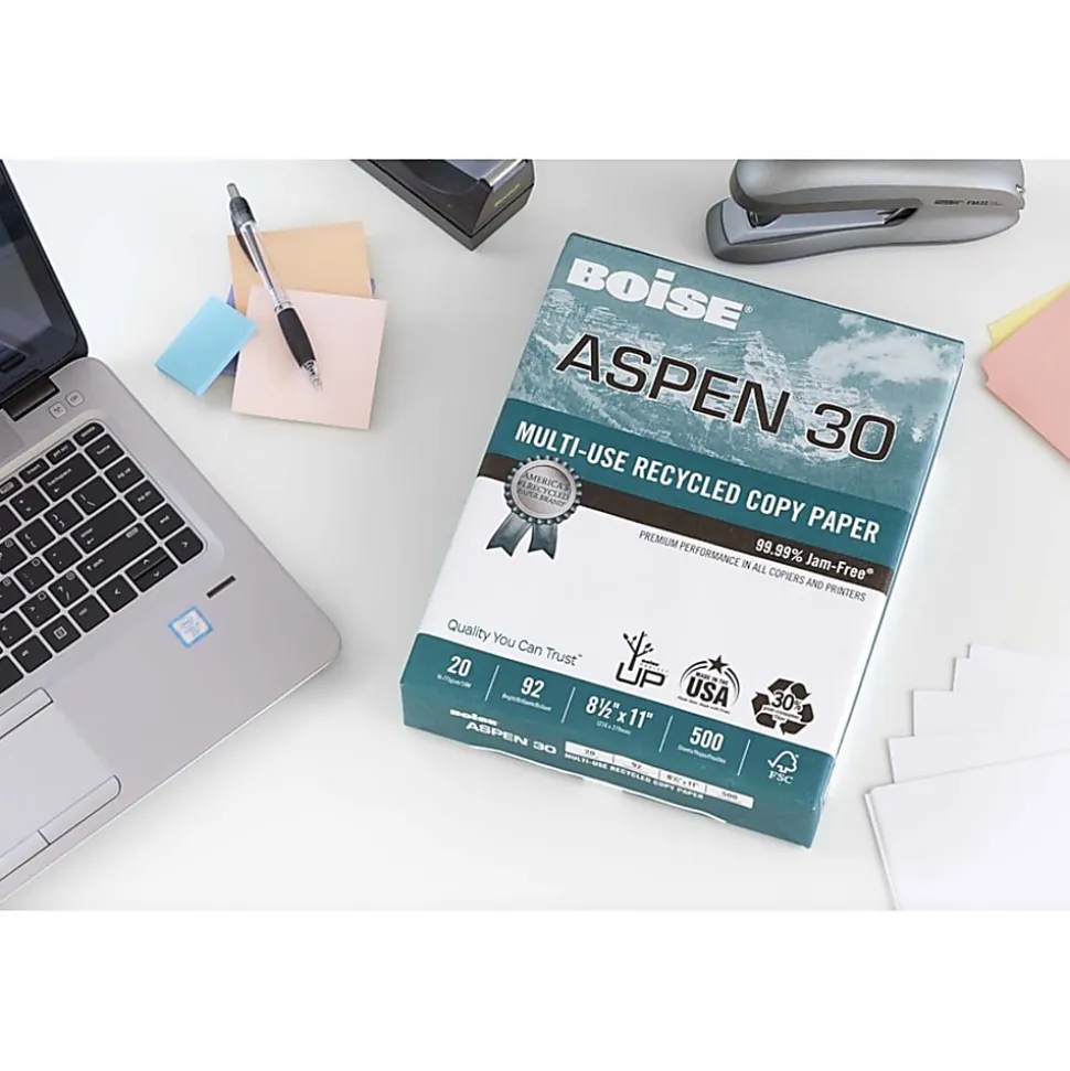 Boise® ASPEN® 30 Multi-Use Printer & Copy Paper, 10 Reams, White, Legal (8.5" x 14"), 5000 Sheets Per Case- 054904-CTN