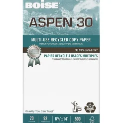 Boise® ASPEN® 30 Multi-Use Printer & Copy Paper, 10 Reams, White, Legal (8.5