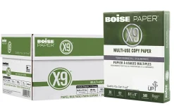 Boise® X-9® 3-Hole Punched Multi-Use Printer & Copy Paper, 10 Reams, White, Letter (8.5" x 11"), 5000 Sheets Per Case, 20 Lb, 92 Brightness