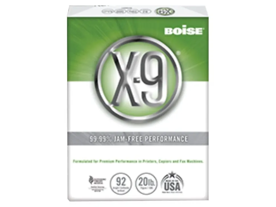 Boise® X-9® Multi-Use Printer & Copy Paper, 10 Reams, White, Legal (8.5" x 14"), 5000 Sheets Per Case, 20 Lb, 92 Brightness