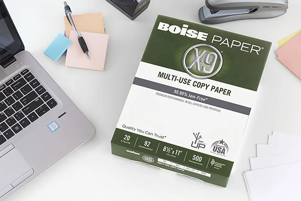 Boise® X-9® Multi-Use Printer & Copy Paper, 5 Reams, White, Letter (8.5" x 11"), 2500 Sheets Per Case, 20 Lb, 92 Brightness