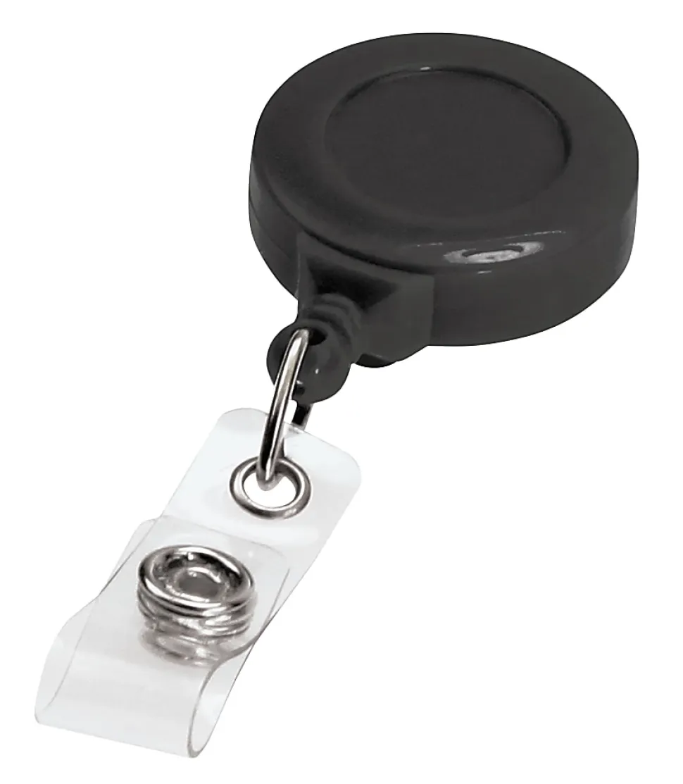Bonitas Insigneea Round Badge Reels, Black, Pack Of 25