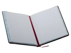 Boorum & Pease® Account Book, Record, 7 5/8" x 9 5/8", 300 Pages, Black/Burgundy