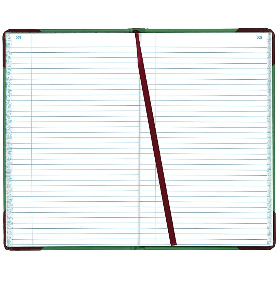 Boorum & Pease® Canvas Account Book, Record, 16 Lb., 12 1/2" x 7 5/8", 300 Pages, Blue