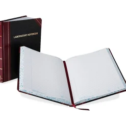 Boorum & Pease® Laboratory Notebook, 10 3/8" x 8 1/8", Record Ruled, 300 Sheets, Black/Burgundy