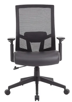 Boss Office Products Antimicrobial High-Back Task Chair With Arms, Black