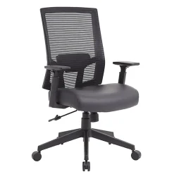 Boss Office Products Antimicrobial High-Back Task Chair With Arms, Black