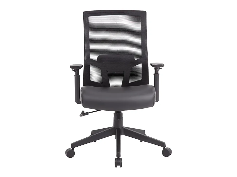 Boss Office Products Antimicrobial High-Back Task Chair With Arms, Black