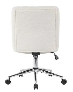 Boss Office Products Boucle Fabric Mid-Back Task Chair, Cream
