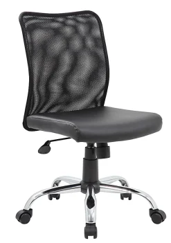 Boss Office Products Budget Fabric Mesh-Back Task Chair, Black/Silver