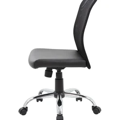Boss Office Products Budget Fabric Mesh-Back Task Chair, Black/Silver