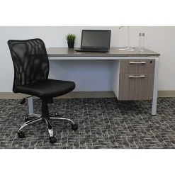 Boss Office Products Budget Fabric Mesh-Back Task Chair, Black/Silver