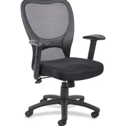 Boss Office Products Budget Mesh Task Chair, With Padded Arms, Black