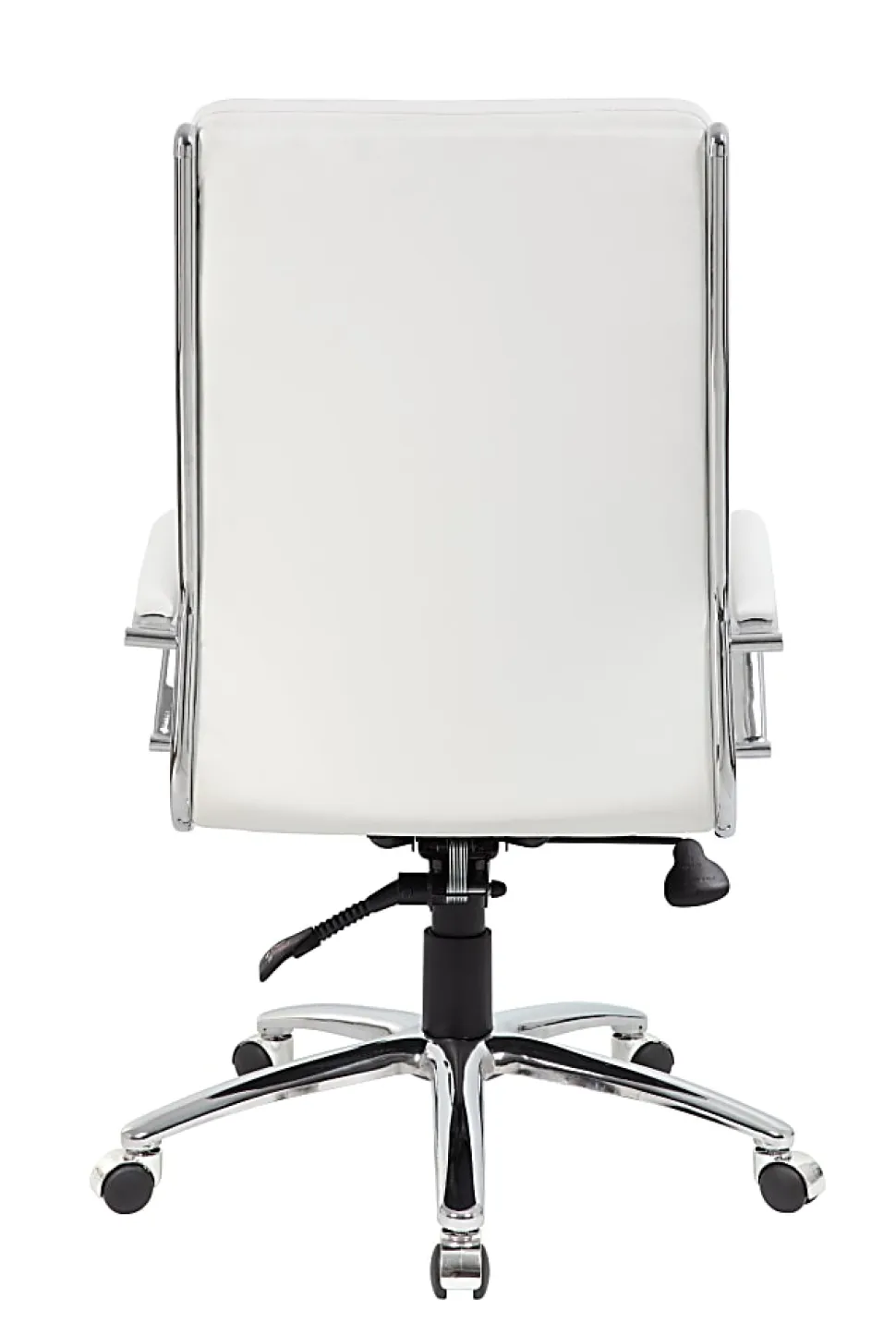 Boss Office Products CaressoftPlus™ Ergonomic Executive High-Back Chair, White/Chrome