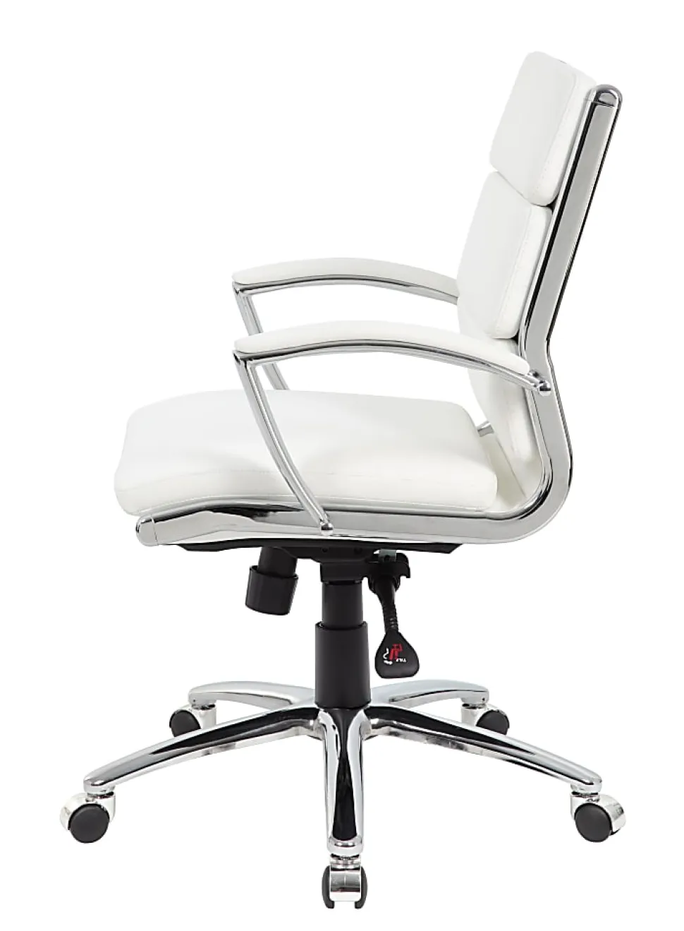 Boss Office Products Caressoft Mid-Back Chair, White
