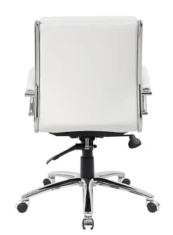 Boss Office Products Caressoft Mid-Back Chair, White