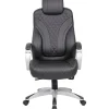 Boss Office Products Caressoft Hinged Arm Executive Ergonomic High-Back Chair, Black