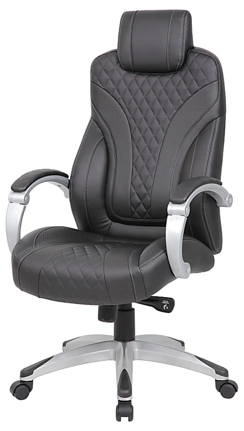 Boss Office Products Caressoft Hinged Arm Executive Ergonomic High-Back Chair, Black