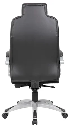 Boss Office Products Caressoft Hinged Arm Executive Ergonomic High-Back Chair, Black