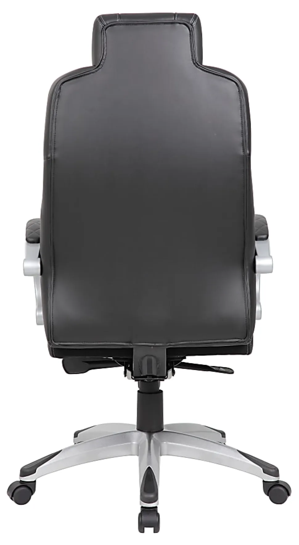Boss Office Products Caressoft Hinged Arm Executive Ergonomic High-Back Chair, Black