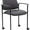 Boss Office Products Caressoft Square Back Stacking Chair with Antimicrobial Protection, Black